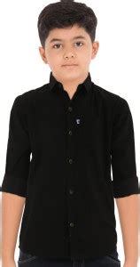 AIDAN PAUL Boys Solid Casual Black Shirt - Buy AIDAN PAUL Boys Solid ...