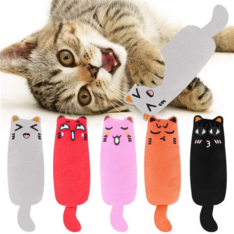 Buy Moncinday 5 Pcs Catnip Pillow for Kitty, Catnip Filled Cartoon Mice ...
