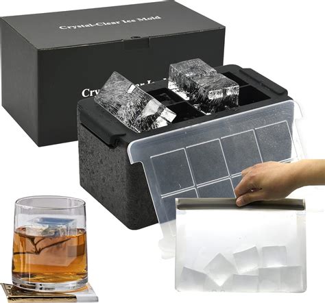 Clear Ice Cube Molds - 2in Giant Ice Cube Maker, 8 Large Clear Ice ...