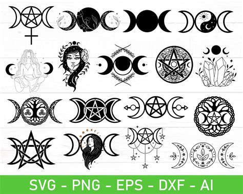 Triple Moon Goddess SVG, Wiccan Svg Bundle, Pagan Svg, Wicca Png ...