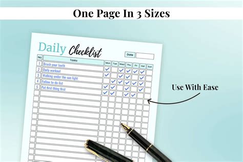 Free Printable Daily Checklist 的图像结果