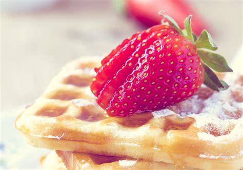 Strawberry, Berry, Closeup, Waffles, HD Wallpaper | Rare Gallery