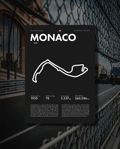 F1 Poster | F1 Circuit Print | Monaco Circuit | Monaco Grand Prix ...
