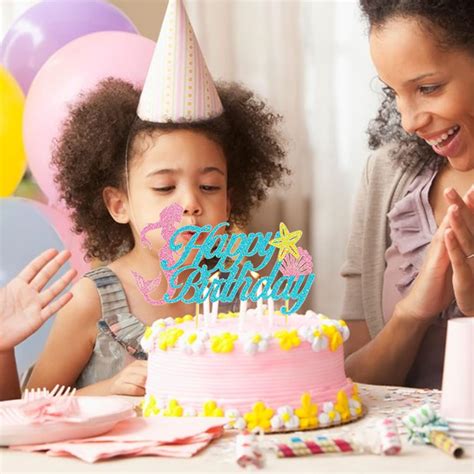 Buy 13 Pcs Mermaid Cake Topper and Mermaid Tail Cupcake Topper, Little ...