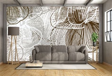 Modern Decor I T9347 WallpaperAbstract lines and floral motifs
