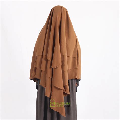 3 Layer Triangular Diamond Khimar – Mustard Color | Instant Tie-Back ...