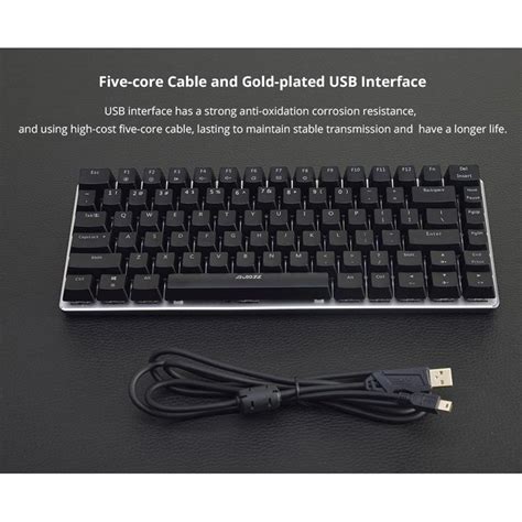 AJAZZ Mechanical Keyboard Portable 82 Keys Blue Switches-Black-RGB All ...