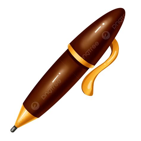 Fountain Pen Clipart Hd PNG, Brown Fountain Pen, Pen, Pen Hand Drawn ...