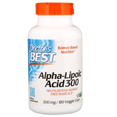 Doctor's Best, Best Alpha-Lipoic Acid, 300 mg, 180 Veggie Caps : Amazon ...