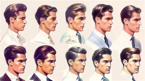 Premium Photo | A collection of classic mens hairstyles