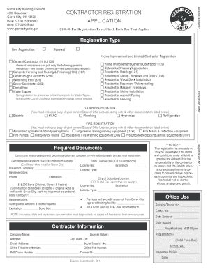 Fillable Online building grovecityohio City of columbus contractor ...