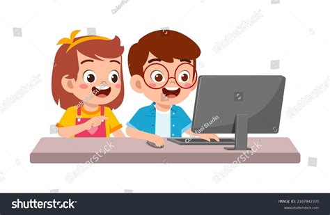 Kid On Computer Stock Image 的图像结果