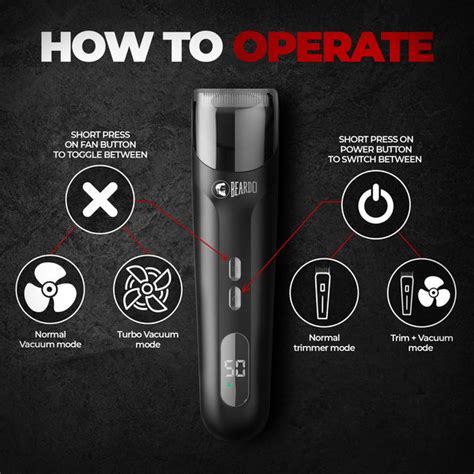 Beardo Ninja X Professional Vacuum Trimmer | No-Mess Trimmer for Men ...