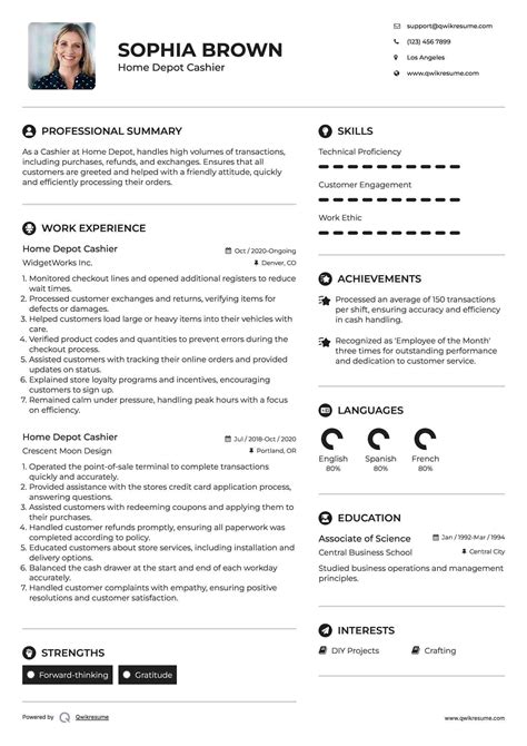 10+ Home Depot Cashier Resume Samples & Templates for 2025