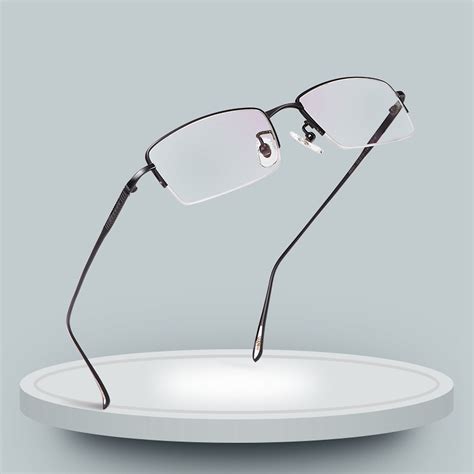 韩国钻石切边商务无框眼镜眼镜框近视男款镶钻纯钛镜架理查德6379_西甸神果眼镜专营店