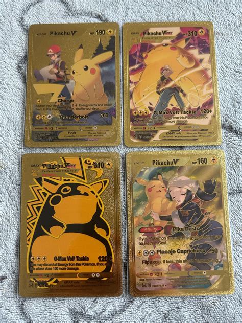 Pokemon Gold Cards Pikachu Pack - Etsy
