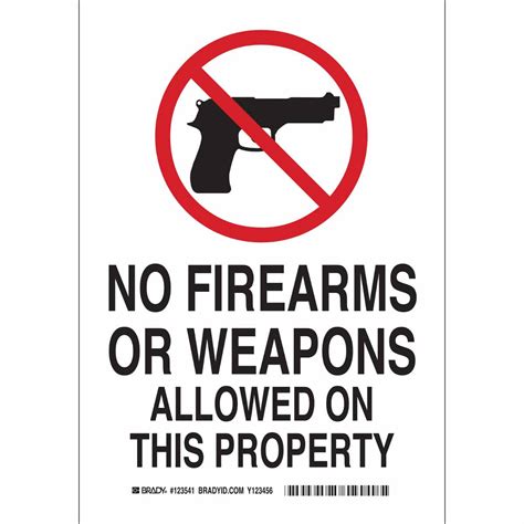 No Weapons Allowed Signs