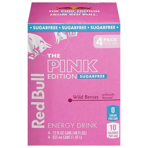 Red Bull Sugar Free Pink Edition Energy Drink 4 pk Cans - Wild Berries ...