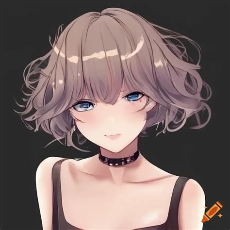Anime girl with short wavy hair