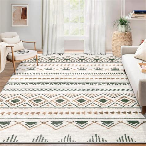 Area Rug Living Room Rugs 5x7 - Large Soft Boho Geometric Rugs, Non ...