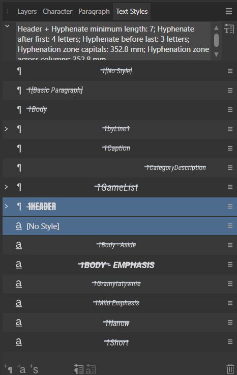 Image result for Affinity Publisher Text Styles
