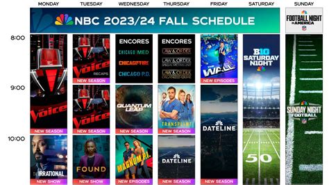 Nbc Fall 2024 2025 Schedule