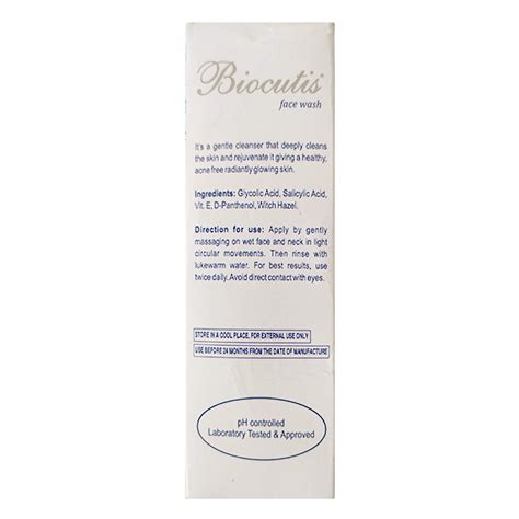 Biocutis Face Wash, 100 ml Price, Uses, Side Effects, Composition ...