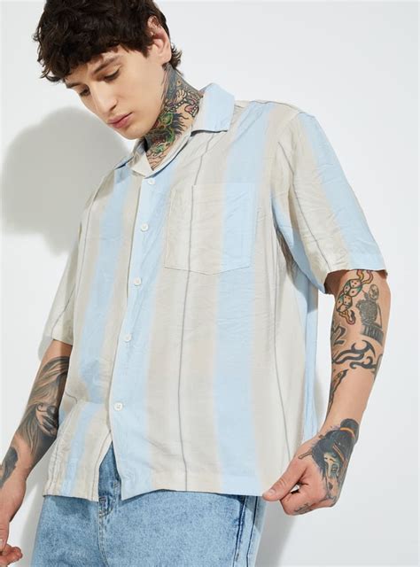 Buy URB_N Men Striped Boxy Fit Oversized Shirt Online at just Rs. 999.0 ...