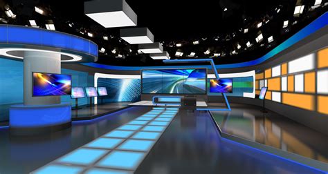 虚拟演播室（实景效果图）|三维|场景|SevenNicole - 原创作品 - 站酷 (ZCOOL)