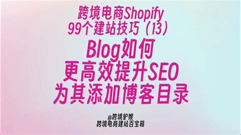 Blog如何更高效提升SEO效果：为Blog添加目录！99个Shopify建站技巧（13） - YouTube