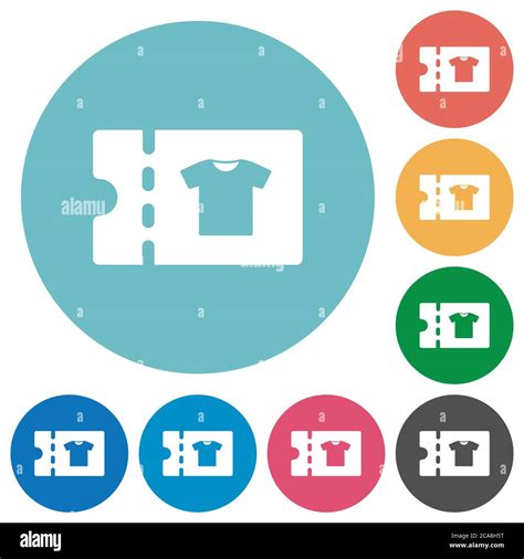 Clothes shop discount coupon flat white icons on round color ...