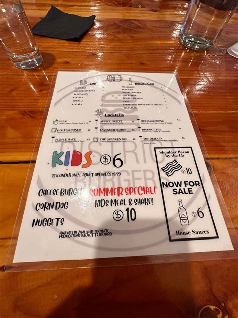 Menu at District Burger fast food, Broken Arrow