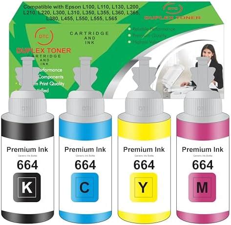 Epson T664 Ink Bottle (Cyan, Magenta, Yellow, Black) Ink Tank Printer ...