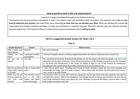 How to perform well in SEE oral examination 27 03 23 - How to perform ...