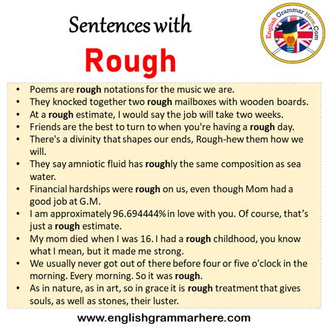 Sentences with Rough, Rough in a Sentence in English, Sentences For ...
