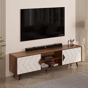 BLUEWUD Wilbrome Engineering Wood Floor Standing TV Entertainment Unit ...