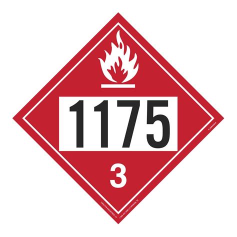 UN#1175 Flammable Stock Numbered Placard | Carlton Industries