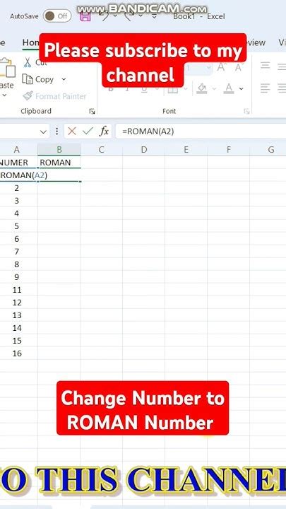 How to type roman number in Excel | change number into roman number ...