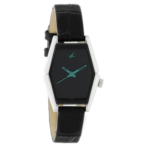 Buy Online Fastrack Quartz Analog Black Dial Leather Strap Watch for ...