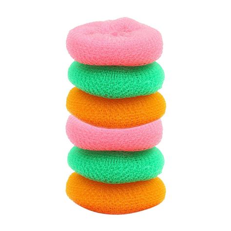 Plastic Scrubber Round Nylon Scrubbers (Pack of 6) – 99 Rupee Store