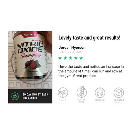 Buy Snap Supplements Nitric Oxide Gummies, Beet Root Gummy Supplement ...
