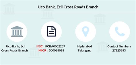 Uco Bank Ecil Cross Roads IFSC Code UCBA0002267