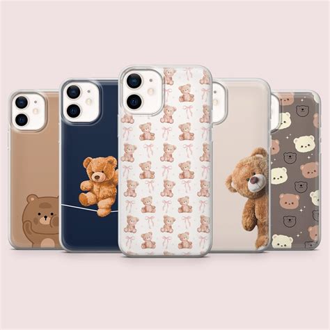 Teddy Bear Phone Case Cute Plush Toy Cover for iPhone 16, 15, 14, 13 ...