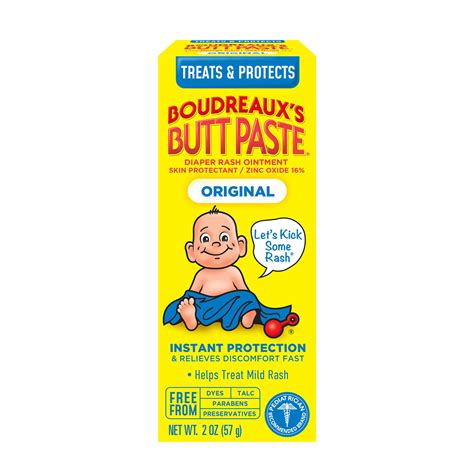 Boudreauxs Butt Paste Diaper Rash Ointment Original 2 Oz Tube ...