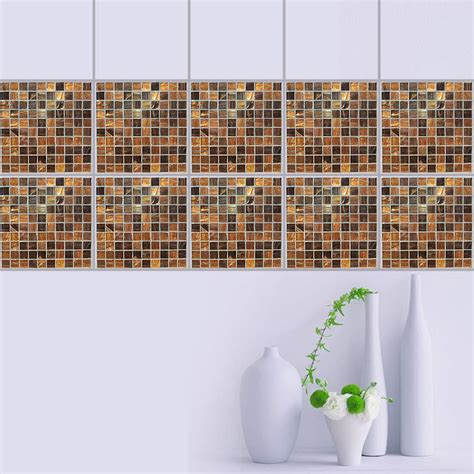 Buy 3-Mei Mosaic Pattern Tile Sticker Waterproof Wall Sticker Online at ...