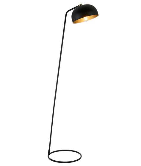 Black and Gold Floor Lamp with Adjustable Shade