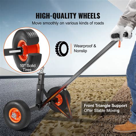 VEVOR Adjustable Trailer Dolly, 600lbs Tongue Weight Capacity, Carbon ...