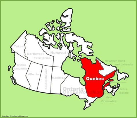 quebec on world map