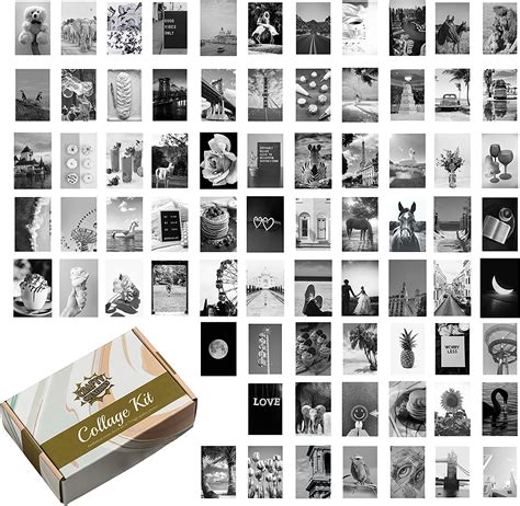 Buy Black and White Wall Collage Kit 75pcs of Peaceful Photos for ...