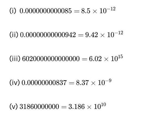 Express the following numbers in their standard form. a) 0. ...